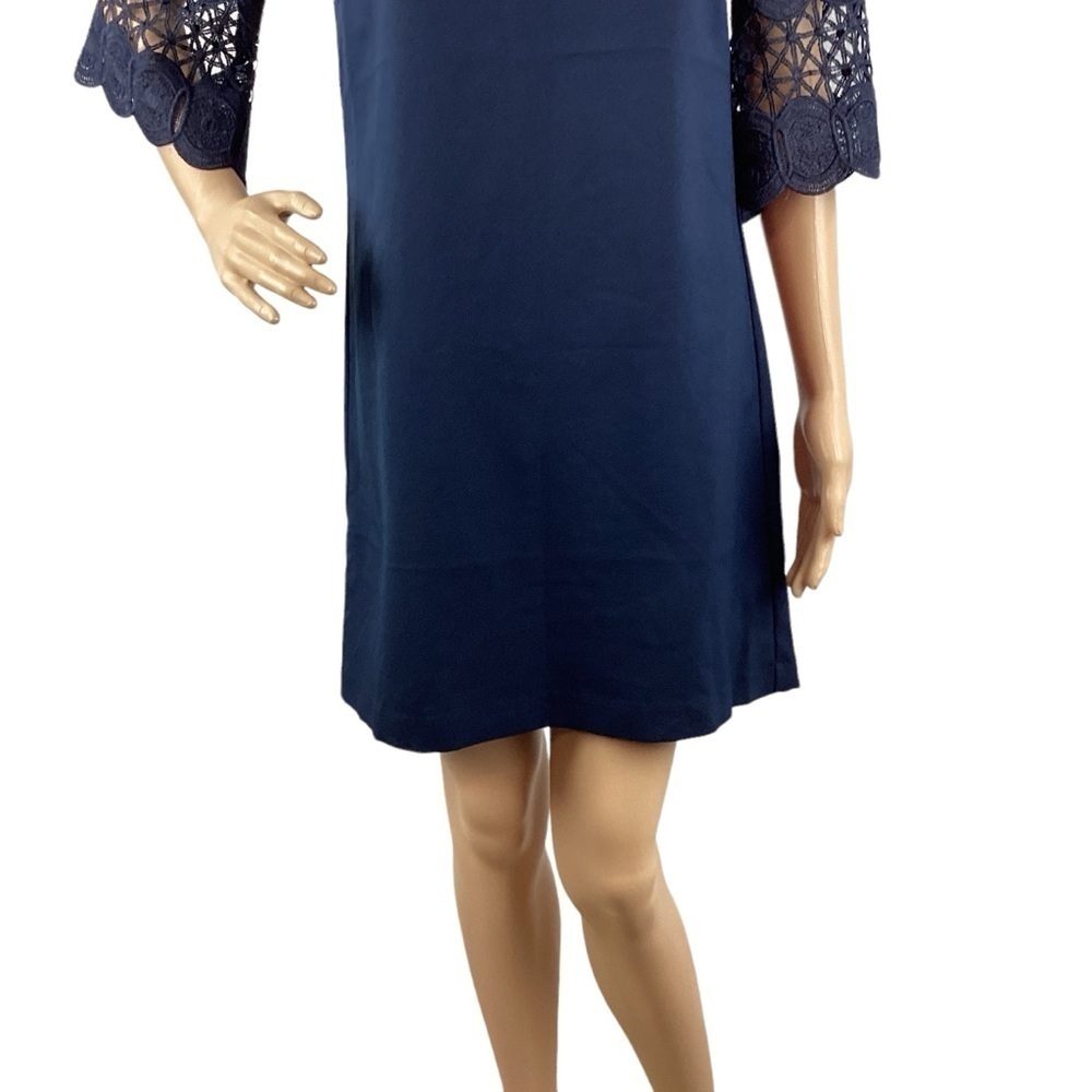 Banana Republic Lace Sleeve Mini Dress Size 0 Navy Blue - Picture 3 of 7